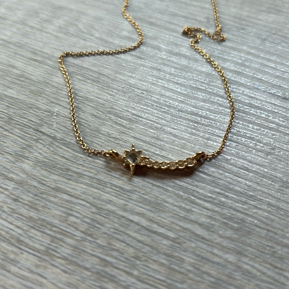 bryan anthony gold shooting star necklace with cubic zirconium stones